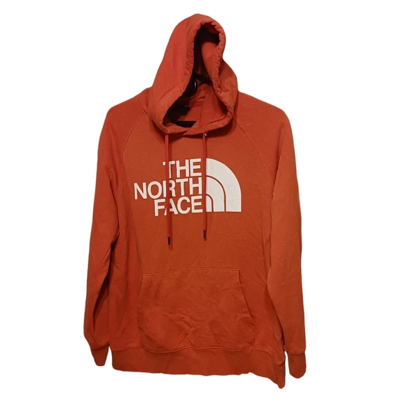 The North Face Orange Hooded Pullover Sweatshirt Ladies Medium Gorpcore Grunge - Picture 1 of 5